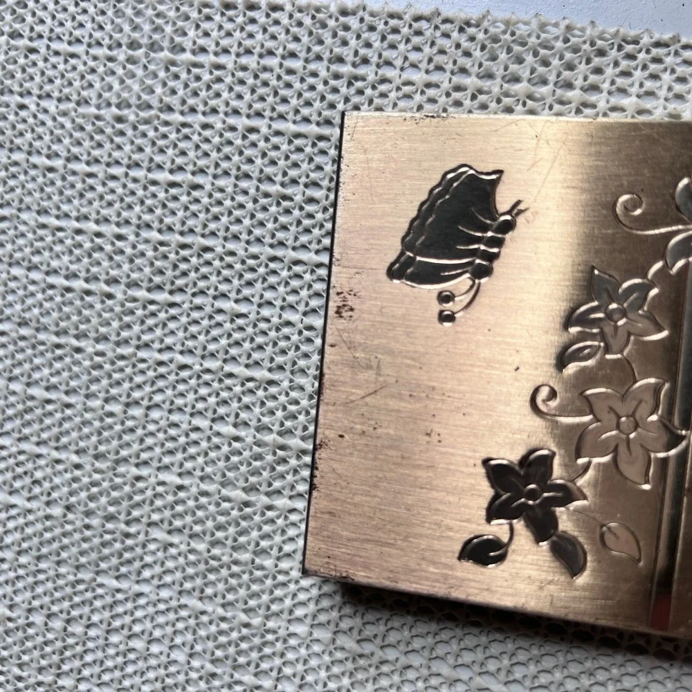 Vintage Gillette‎ Lady Boudoir Travel Safety Razor Gold Tone Butterfly Case